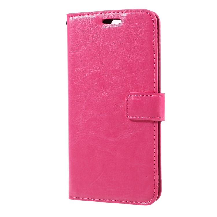 Crazy Horse Leather Magnetic Wallet Stand Case Cover for Huawei Honor 9 - Rose-2