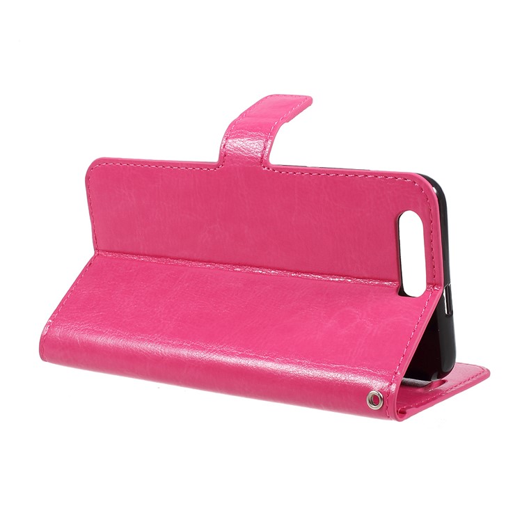 Crazy Horse Leather Magnetic Wallet Stand Case Cover for Huawei Honor 9 - Rose-5