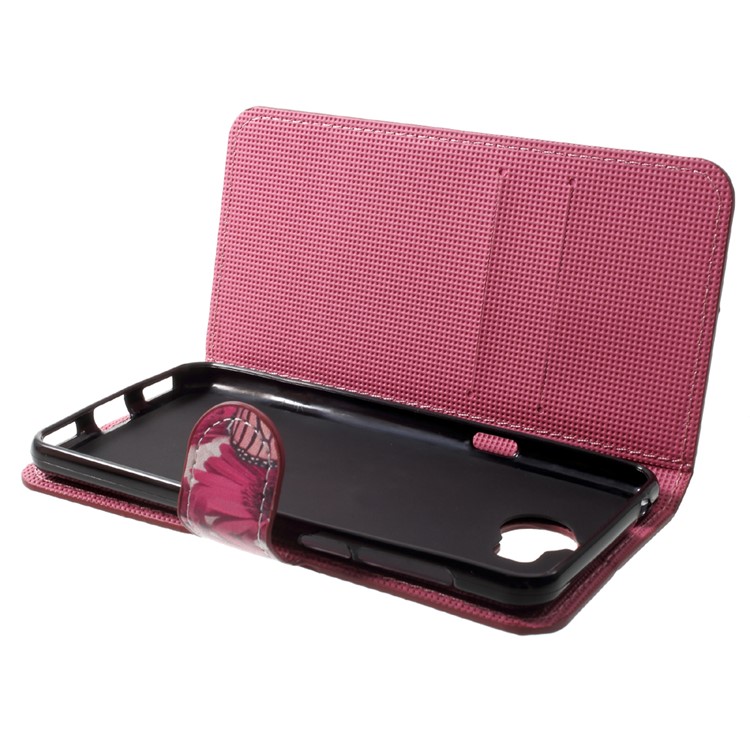 Patterned Leather Magnetic Wallet Mobile Phone Case with Stand for Huawei Y5 (2017) / Y6 (2017) - Butterflies on Lake-5
