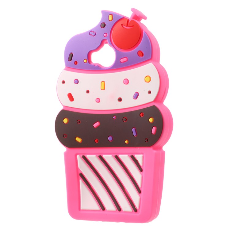 3D Cherry Ice Cream Silicone Back Case for Huawei Y5 (2017) - Rose-2