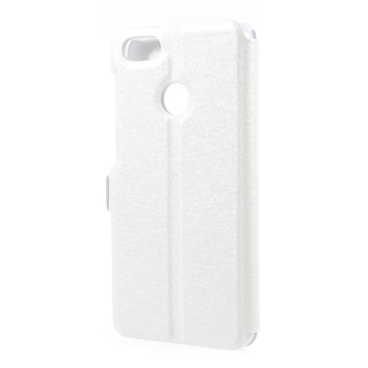 For Huawei P9 lite mini / Enjoy 7 / Y6 Pro (2017) Silk Texture Dual Window Stand Leather Phone Case - White-3