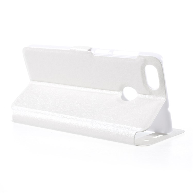 For Huawei P9 lite mini / Enjoy 7 / Y6 Pro (2017) Silk Texture Dual Window Stand Leather Phone Case - White-5