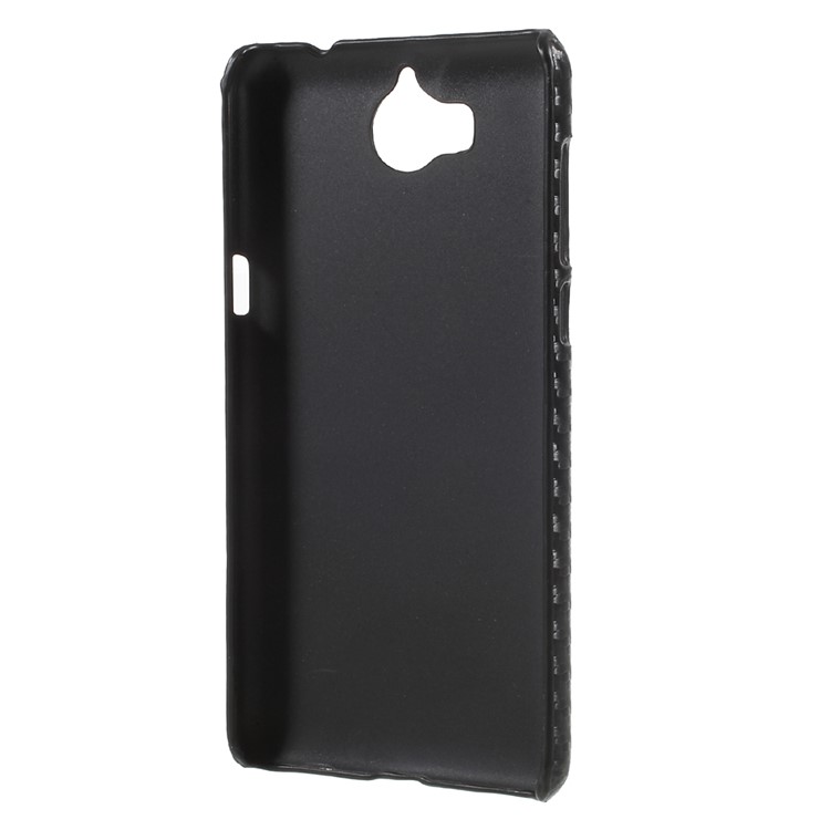 PU Leather Coated Plastic Back Phone Case for Huawei Y5 (2017) / Y6 (2017) - Carbon Fiber Texture-3