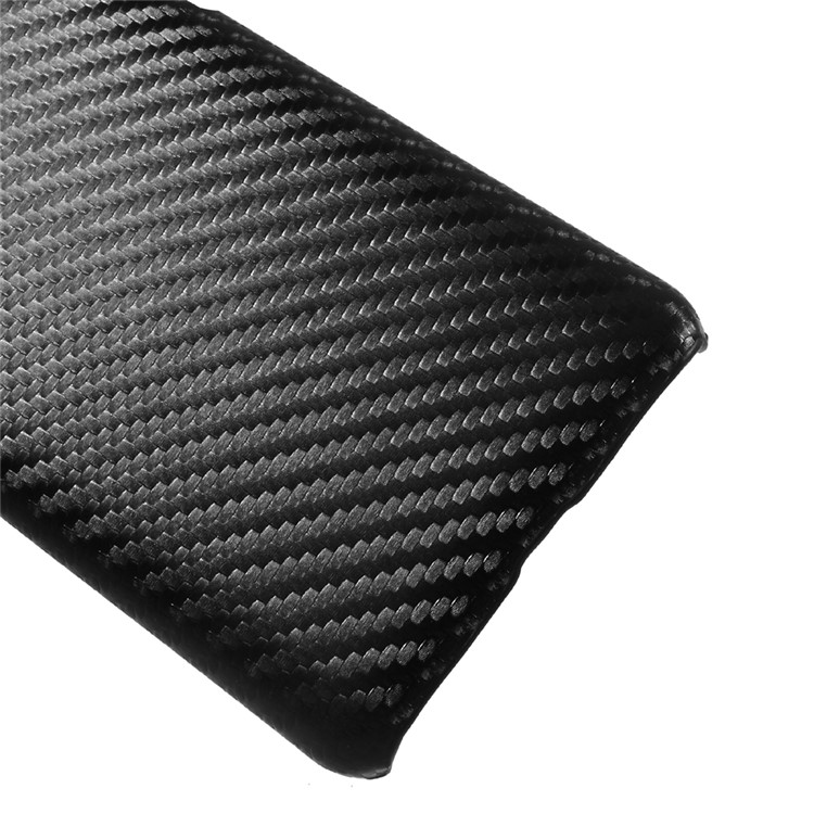 PU Leather Coated Plastic Back Phone Case for Huawei Y5 (2017) / Y6 (2017) - Carbon Fiber Texture-5