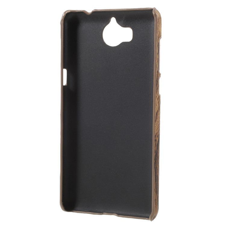 PU Leather Coated Plastic Cellphone Cover Case for Huawei Y5 (2017) / Y6 (2017) - Wood Grain-3