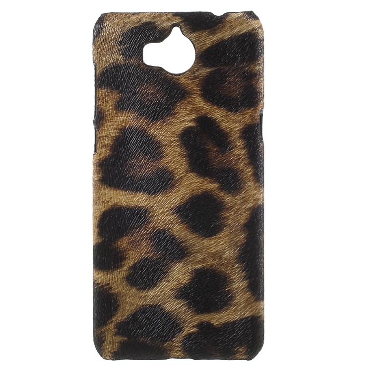 PU Leather Coated PC Back Phone Casing for Huawei Y5 (2017) / Y6 (2017) - Leopard Texture-1