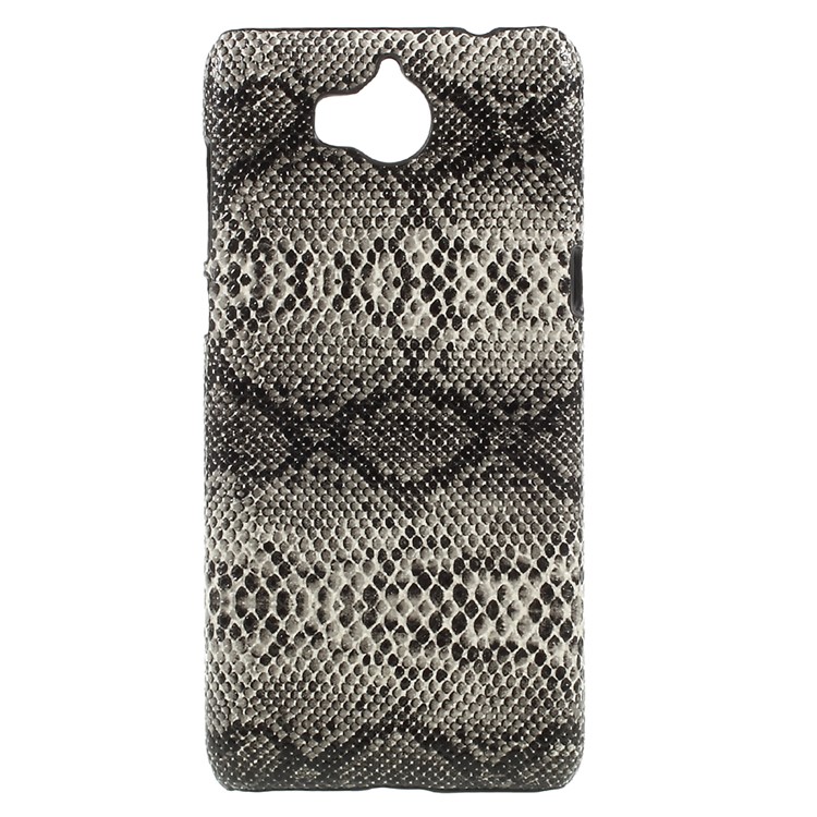 PU Leather Coated Plastic Back Phone Case Accessory for Huawei Y5 (2017) / Y6 (2017) - Snake Texture-1