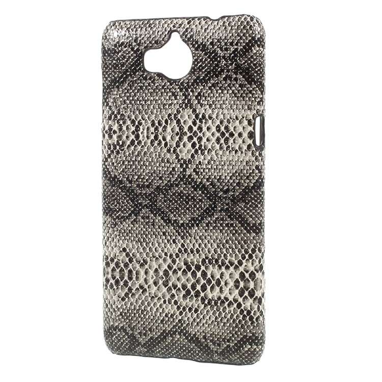 PU Leather Coated Plastic Back Phone Case Accessory for Huawei Y5 (2017) / Y6 (2017) - Snake Texture-2