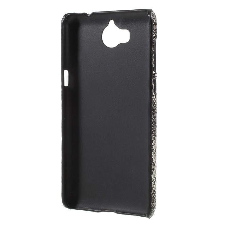 PU Leather Coated Plastic Back Phone Case Accessory for Huawei Y5 (2017) / Y6 (2017) - Snake Texture-3