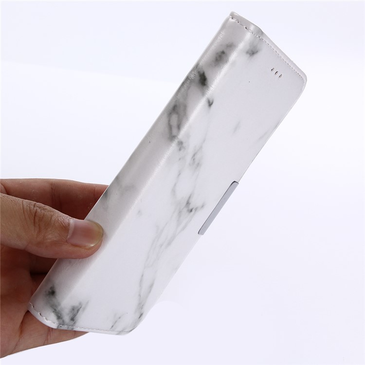 Marble Grain Wallet Leather Stand Cover Shell with Card Slots for Huawei Honor 9 - White-11