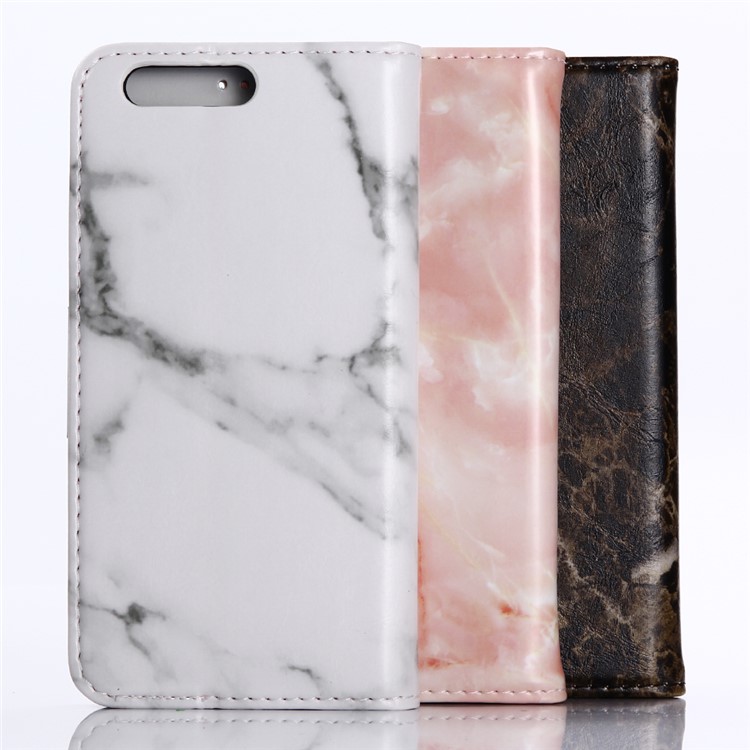 Marble Grain Wallet Leather Stand Cover Shell with Card Slots for Huawei Honor 9 - White-13