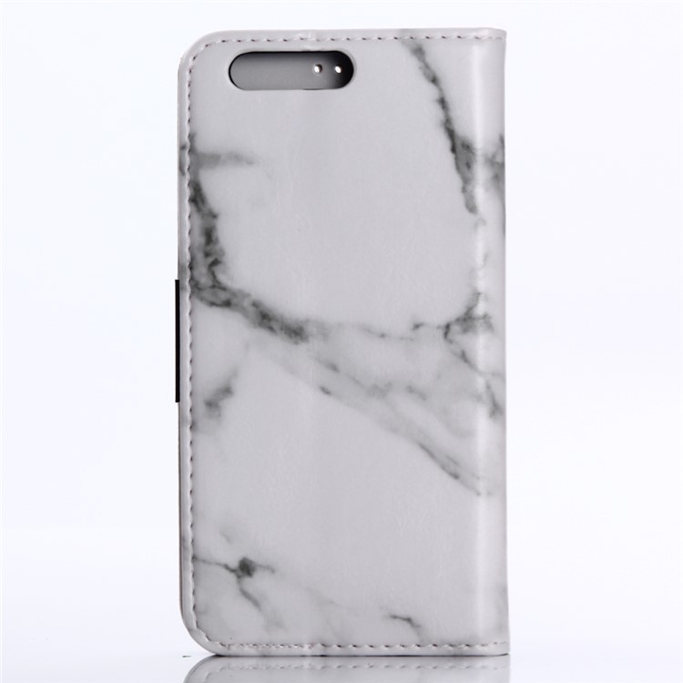Marble Grain Wallet Leather Stand Cover Shell with Card Slots for Huawei Honor 9 - White-2