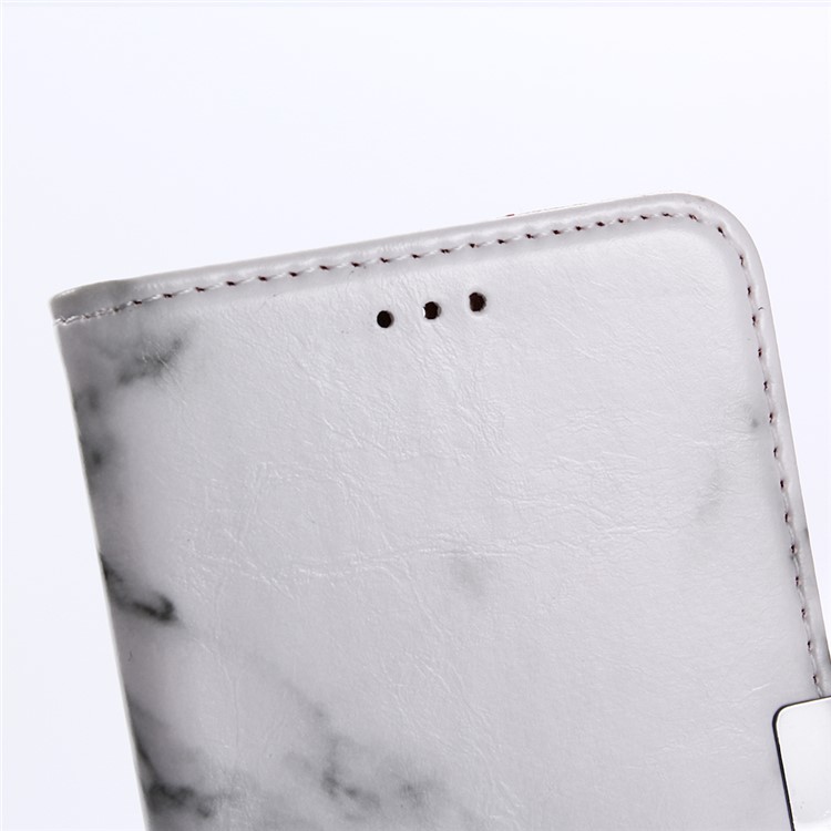 Marble Grain Wallet Leather Stand Cover Shell with Card Slots for Huawei Honor 9 - White-6