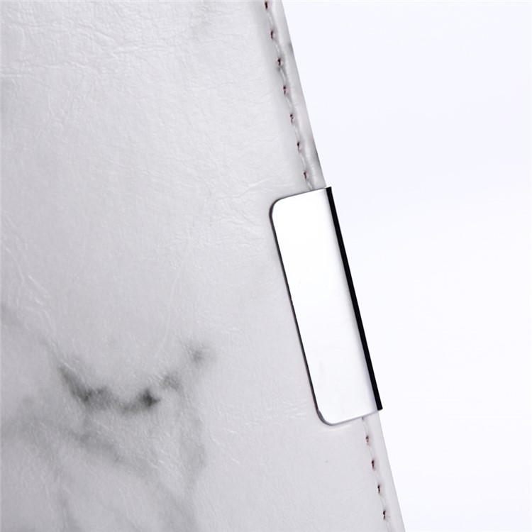 Marble Grain Wallet Leather Stand Cover Shell with Card Slots for Huawei Honor 9 - White-7
