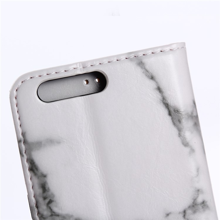 Marble Grain Wallet Leather Stand Cover Shell with Card Slots for Huawei Honor 9 - White-8