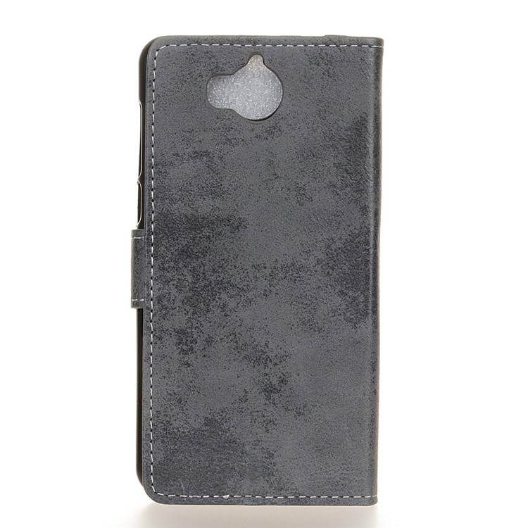 For Huawei Y5 (2017) / Y6 (2017) Retro Style Wallet PU Leather Phone Case - Grey-2