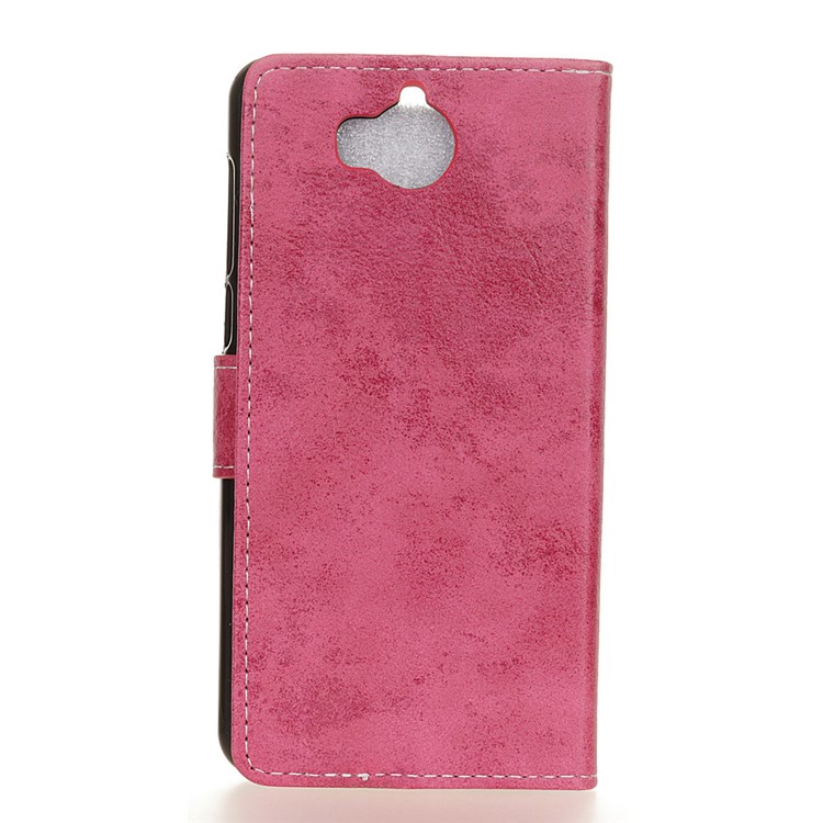 Retro Style Wallet PU Leather Mobile Phone Casing for Huawei Y5 (2017) / Y6 (2017) - Rose-2