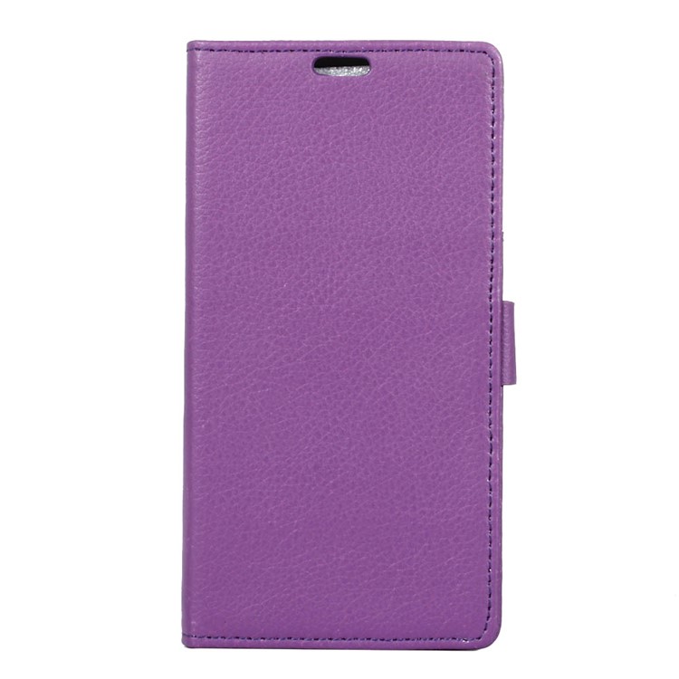 For Huawei Y5 (2017) / Y6 (2017) Litchi Texture Wallet Leather Stand Phone Casing - Purple-1
