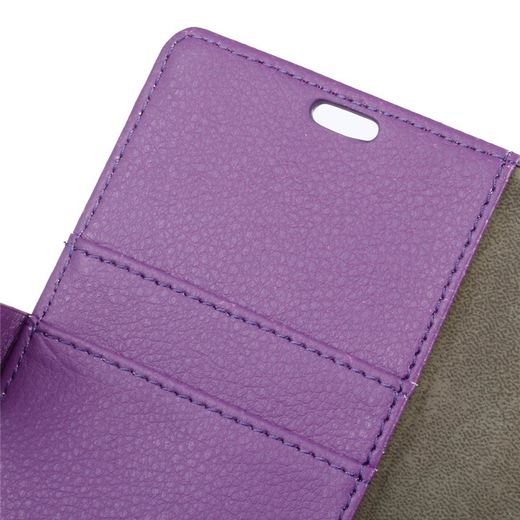 For Huawei Y5 (2017) / Y6 (2017) Litchi Texture Wallet Leather Stand Phone Casing - Purple-3