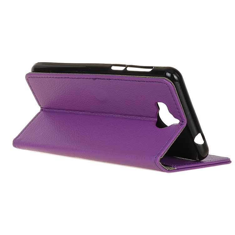 For Huawei Y5 (2017) / Y6 (2017) Litchi Texture Wallet Leather Stand Phone Casing - Purple-5