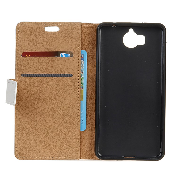Pattern Printing Leather Wallet Stand Case for Huawei Y5 (2017) / Y6 (2017) - Eiffel Tower and Maple Leaves-7