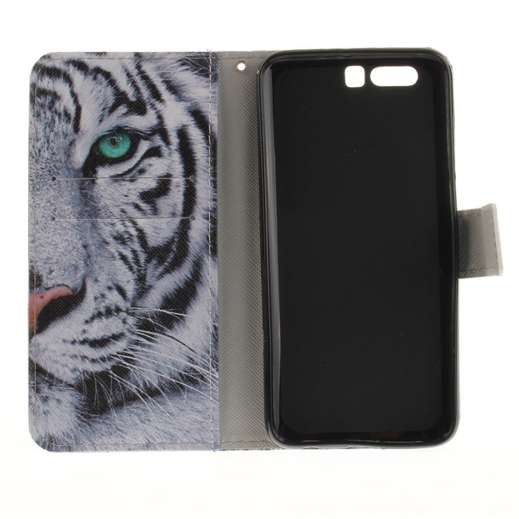 Printing Pattern Flip Leather Case Accessory with Card Holders for Huawei Honor 9 - Tiger Pattern-10