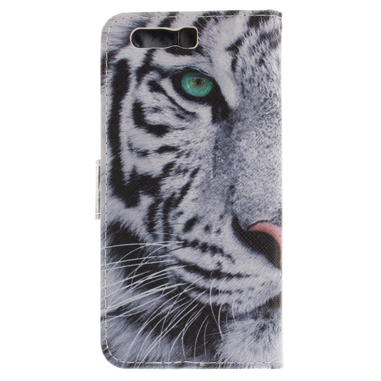 Printing Pattern Flip Leather Case Accessory with Card Holders for Huawei Honor 9 - Tiger Pattern-3