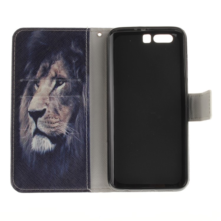 Printing Pattern Folio Leather Phone Casing for Huawei Honor 9 - Lion Pattern-10
