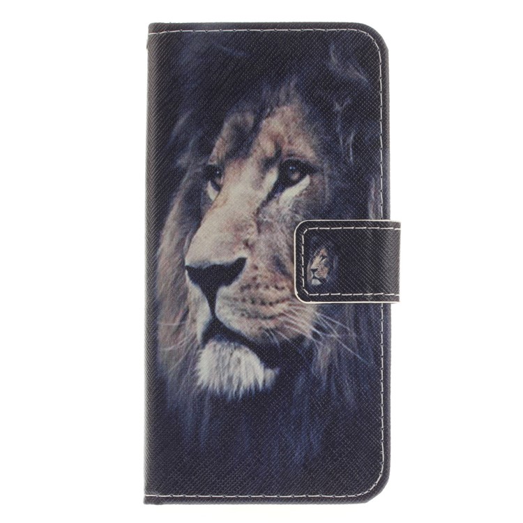Printing Pattern Folio Leather Phone Casing for Huawei Honor 9 - Lion Pattern-2