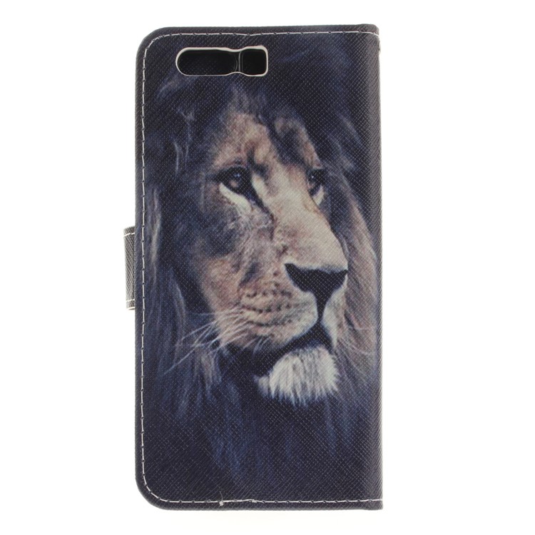 Printing Pattern Folio Leather Phone Casing for Huawei Honor 9 - Lion Pattern-3