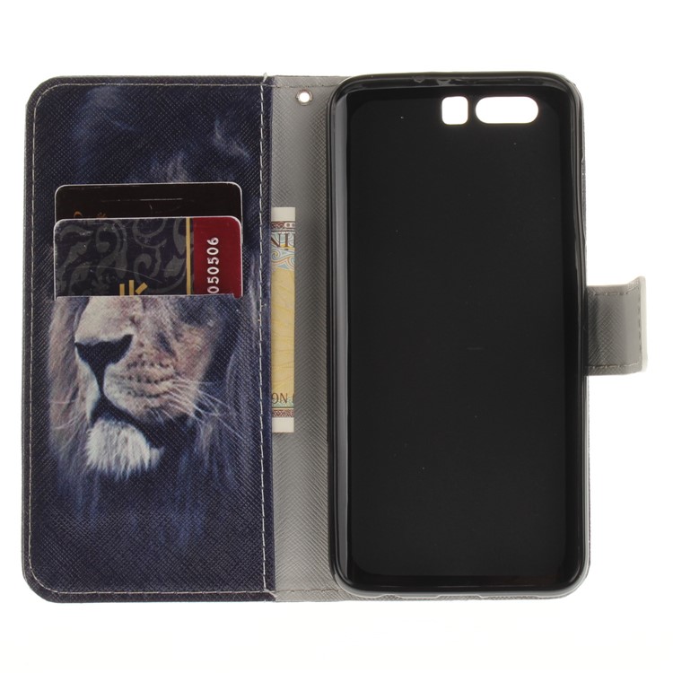 Printing Pattern Folio Leather Phone Casing for Huawei Honor 9 - Lion Pattern-9