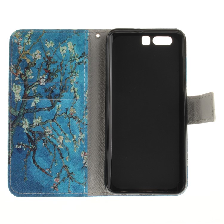 Printing Pattern PU Flip Leather Mobile Phone Case Cover for Huawei Honor 9 - Tree with Flowers-10