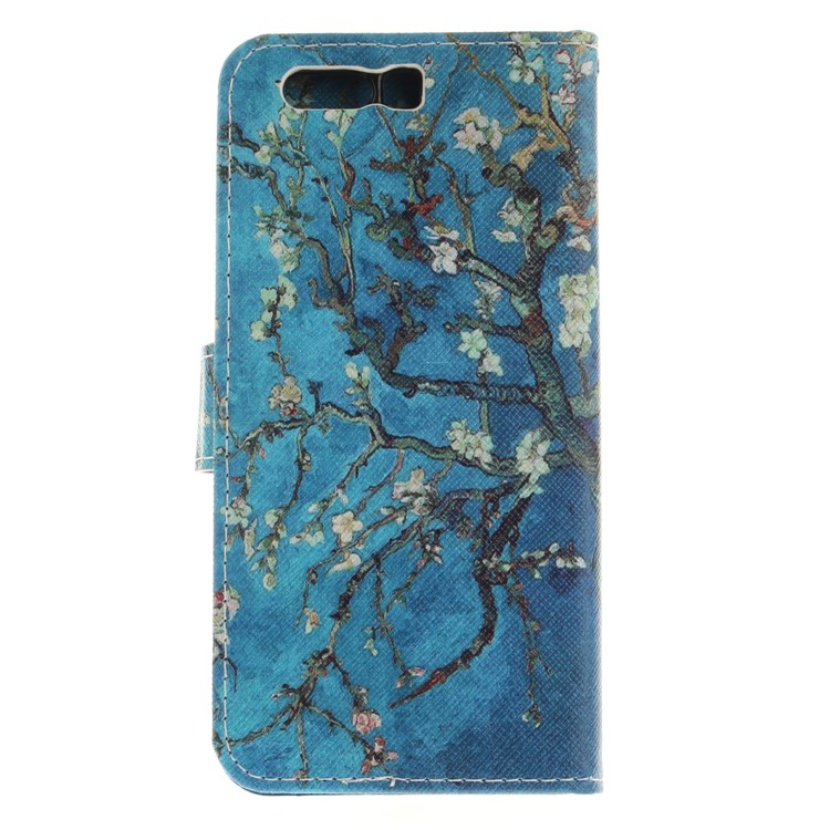 Printing Pattern PU Flip Leather Mobile Phone Case Cover for Huawei Honor 9 - Tree with Flowers-3