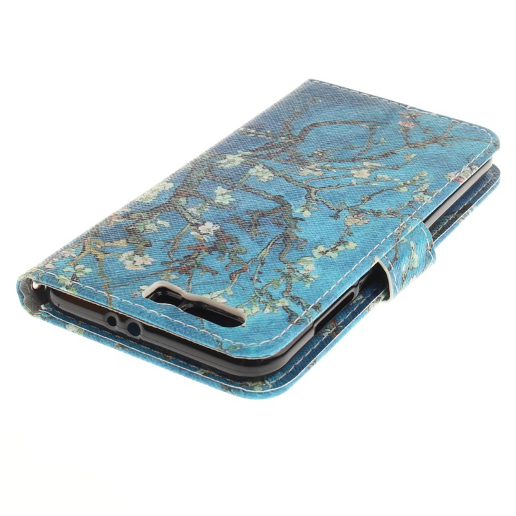 Printing Pattern PU Flip Leather Mobile Phone Case Cover for Huawei Honor 9 - Tree with Flowers-5