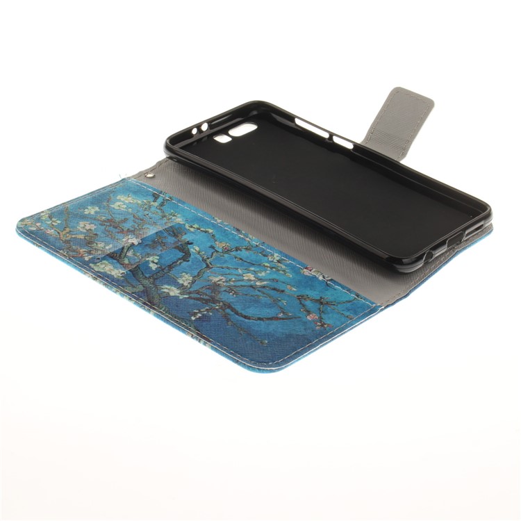 Printing Pattern PU Flip Leather Mobile Phone Case Cover for Huawei Honor 9 - Tree with Flowers-8