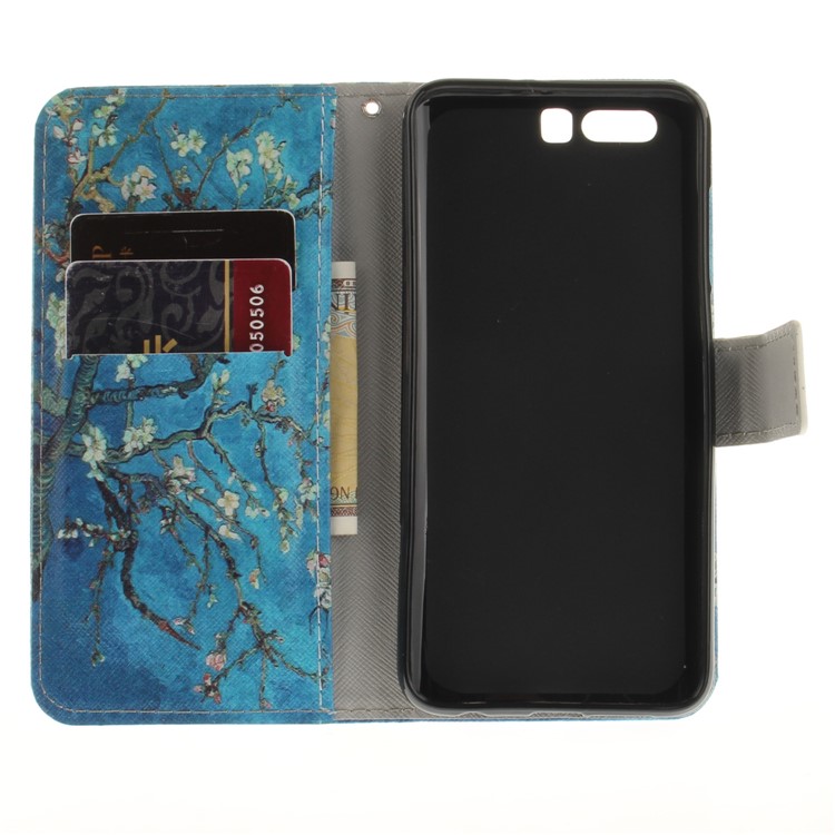 Printing Pattern PU Flip Leather Mobile Phone Case Cover for Huawei Honor 9 - Tree with Flowers-9