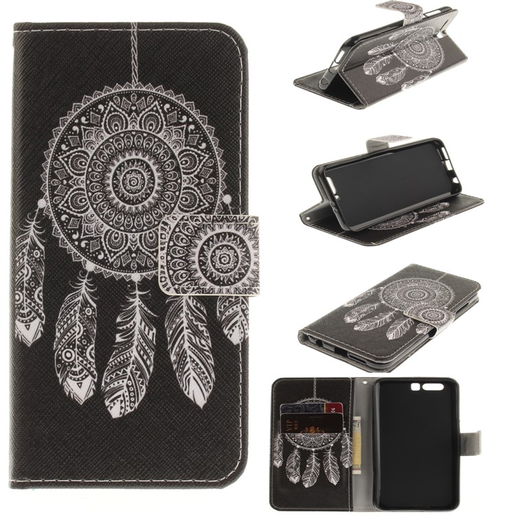 Printing Pattern Folio PU Leather Cell Phone Cover for Huawei Honor 9 - Tribal Dreamcatcher-1