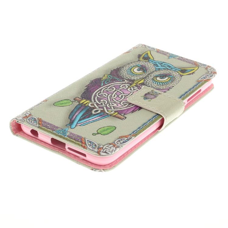 Printing Pattern Flip Leather Phone Stand Mobile Shell for Huawei Honor 9 - Colorized Owl-4