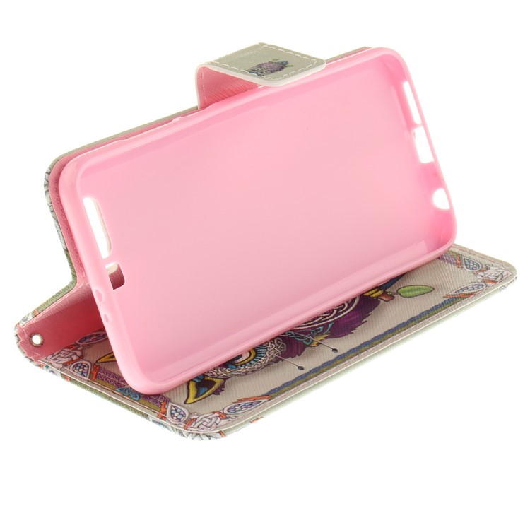 Printing Pattern Flip Leather Phone Stand Mobile Shell for Huawei Honor 9 - Colorized Owl-6