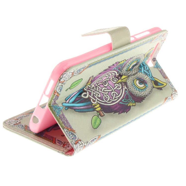 Printing Pattern Flip Leather Phone Stand Mobile Shell for Huawei Honor 9 - Colorized Owl-7