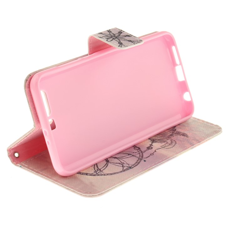 For Huawei Honor 9 Printing Pattern Folio Leather Wallet Stand Phone Case Accessory - Feather Dream Catcher-6