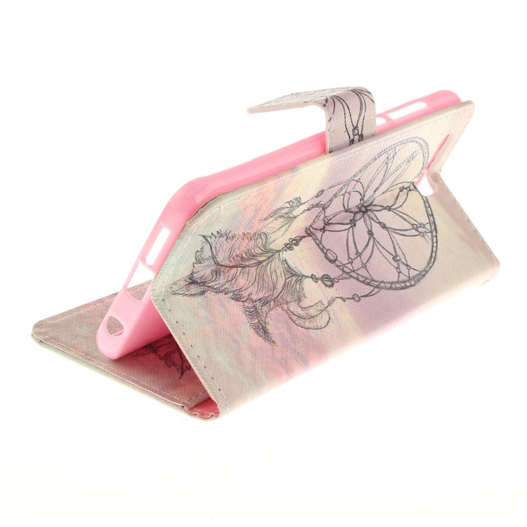 For Huawei Honor 9 Printing Pattern Folio Leather Wallet Stand Phone Case Accessory - Feather Dream Catcher-7