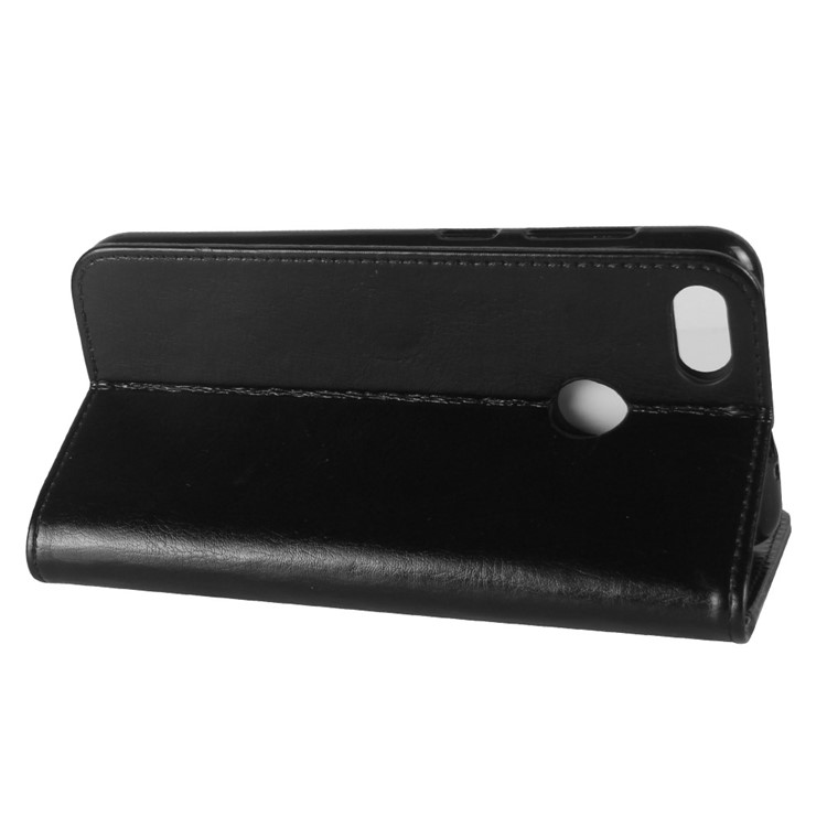 Crazy Horse Leather Stand Shell with Card Slots with Phone Slots for Huawei P9 lite mini / Enjoy 7 / Y6 Pro (2017) - Black-6