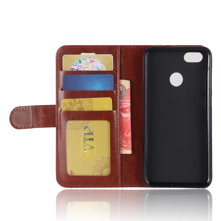 Crazy Horse Leather Stand Protective Mobile Cover Shell with Stand for Huawei P9 lite mini / Enjoy 7 / Y6 Pro (2017) - Brown-4