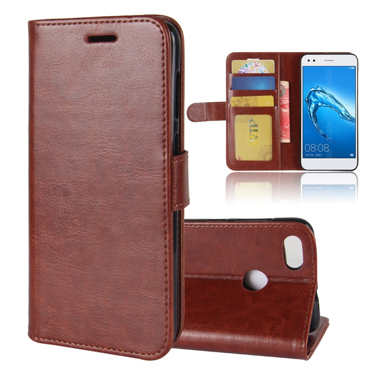 Crazy Horse Leather Stand Protective Mobile Cover Shell with Stand for Huawei P9 lite mini / Enjoy 7 / Y6 Pro (2017) - Brown-8