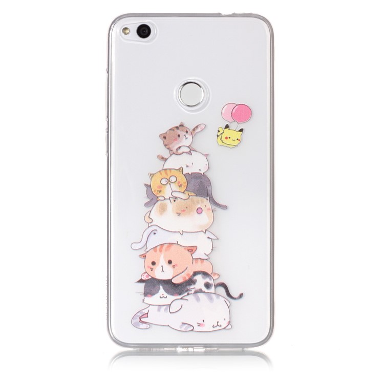 Embossment Pattern Soft TPU Featherweight Cover for Huawei P8 Lite (2017) / Honor 8 Lite - Cats-2