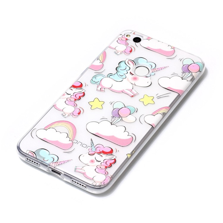 Embossing Pattern Ultra-thin Soft TPU Phone Case Accessory for Huawei P8 Lite (2017) / Honor 8 Lite - Cloud and Unicorn-3