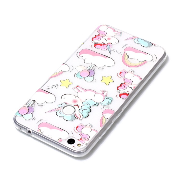 Embossing Pattern Ultra-thin Soft TPU Phone Case Accessory for Huawei P8 Lite (2017) / Honor 8 Lite - Cloud and Unicorn-4
