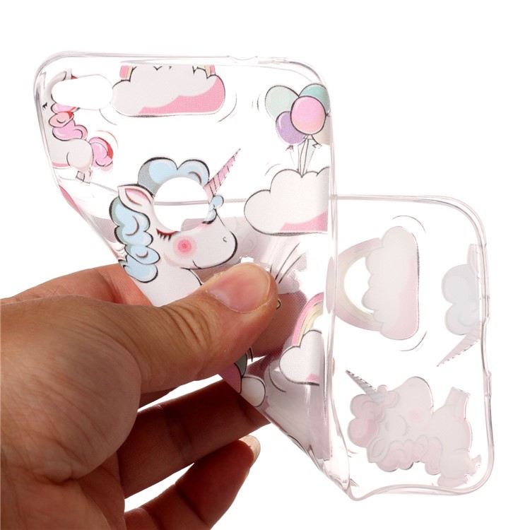 Embossing Pattern Ultra-thin Soft TPU Phone Case Accessory for Huawei P8 Lite (2017) / Honor 8 Lite - Cloud and Unicorn-5
