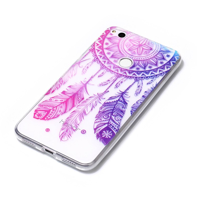 Embossing Pattern Soft TPU Protective Cover for Huawei P8 Lite (2017) / Honor 8 Lite - Feathers-3